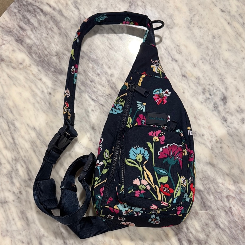 Vera Bradley Black Sling Bag with Adjustable Strap